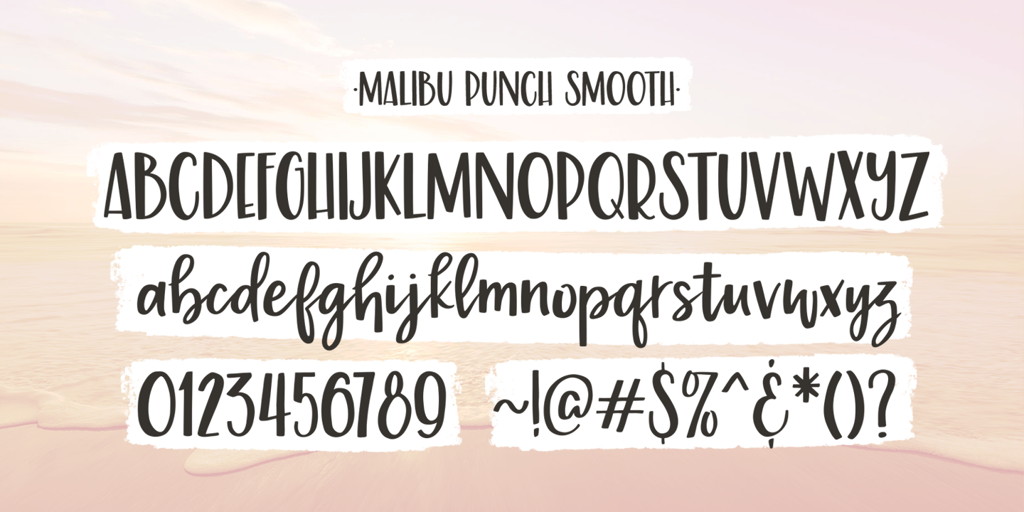 Beispiel einer Malibu Punch Smooth-Schriftart